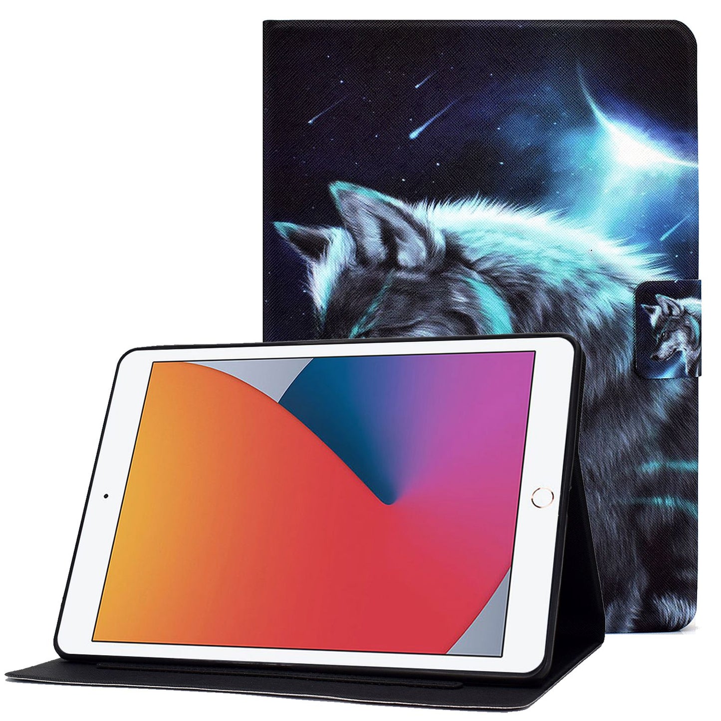 For iPad 10.2 (2020) / (2019) / iPad Air 10.5 inch (2019) Card Slots Stand Leather Case Stylish Pattern Printing Shockproof Magnetic Anti-fall Tablet Cover