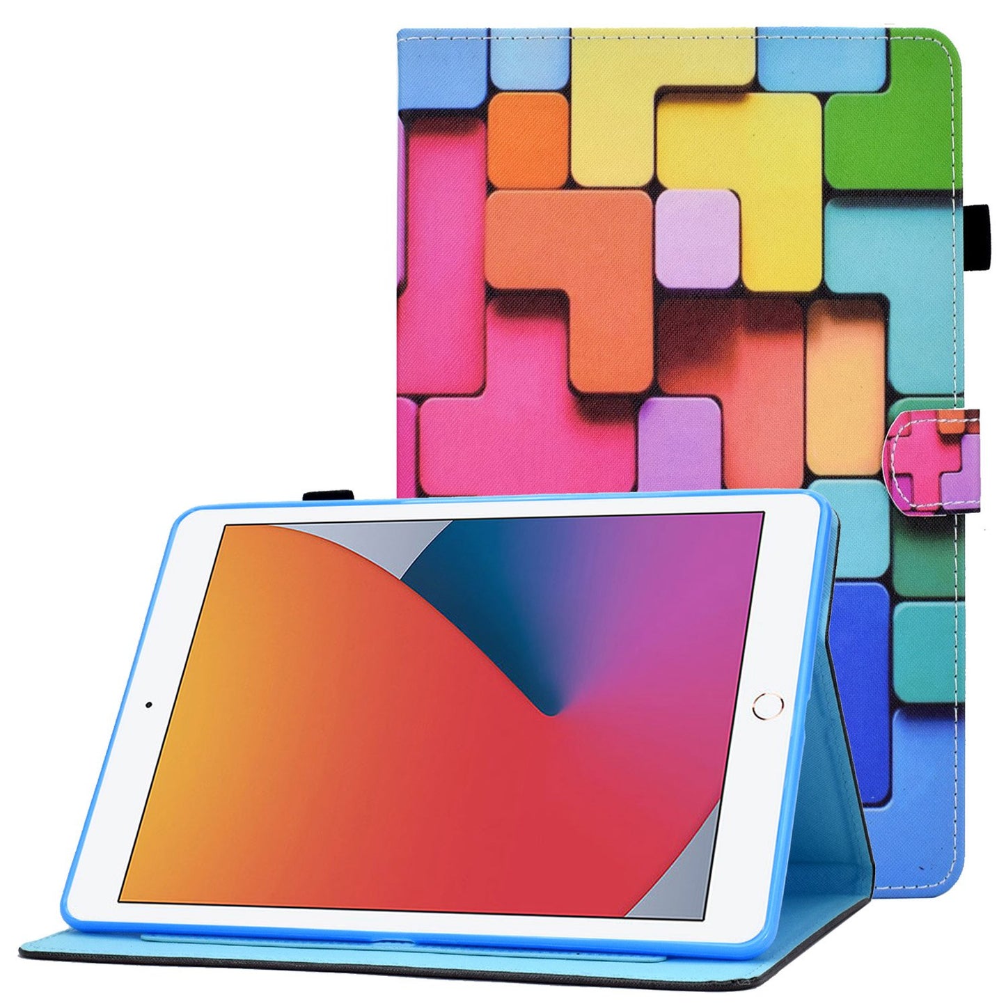 For iPad 10.2 (2020) / (2019) / iPad Air 10.5 inch (2019) Stand Leather Shockproof Case Pattern Printing Card Slots Magnetic Closure Tablet Cover