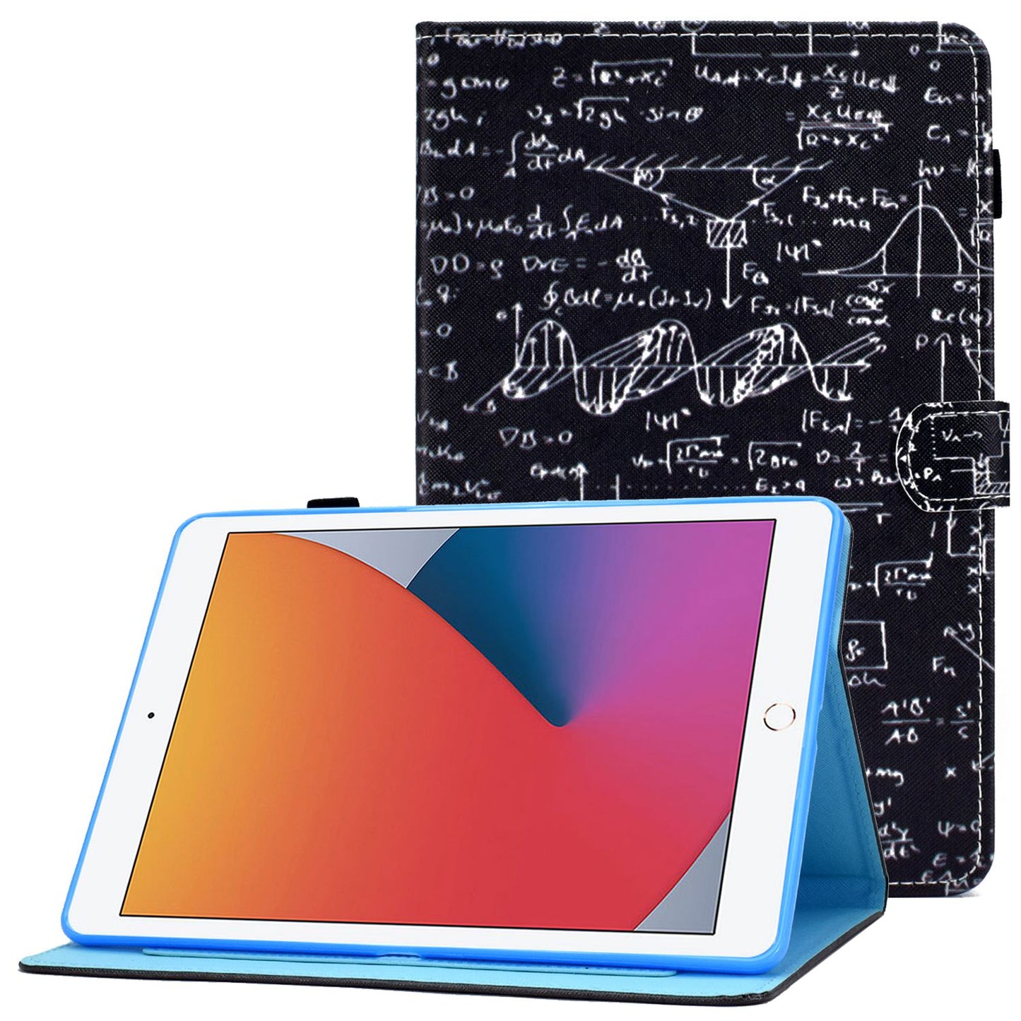 For iPad 10.2 (2020) / (2019) / iPad Air 10.5 inch (2019) Stand Leather Shockproof Case Pattern Printing Card Slots Magnetic Closure Tablet Cover
