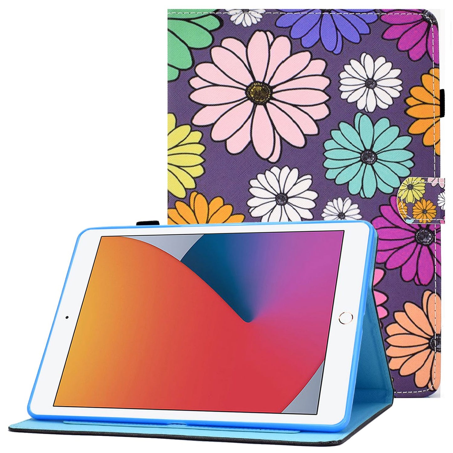For iPad 10.2 (2020) / (2019) / iPad Air 10.5 inch (2019) Stand Leather Shockproof Case Pattern Printing Card Slots Magnetic Closure Tablet Cover