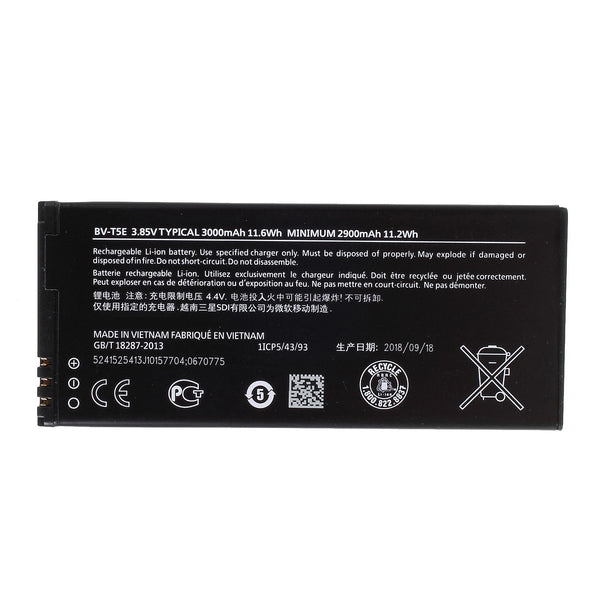 For Microsoft Lumia 950 3.85V 2900mAh Rechargeable Li-ion Polymer Battery Replacement Part (Encode: BV-T5E) (without Logo)