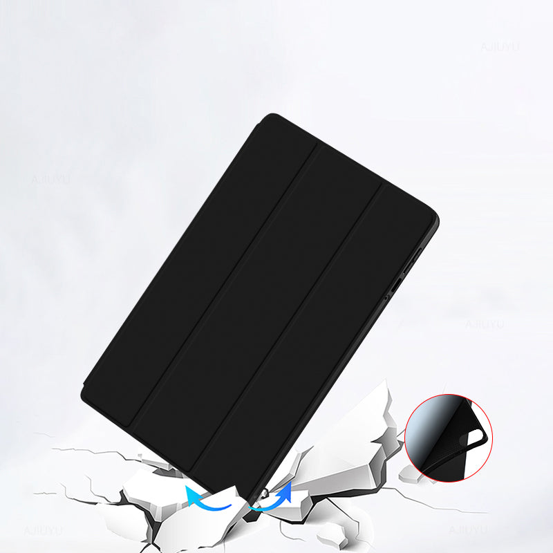 For Honor Pad 8 Protective Cover TPU+PU Leather Anti-Drop Case Shockproof Skin-Touch Tablet Case with Three-fold Stand