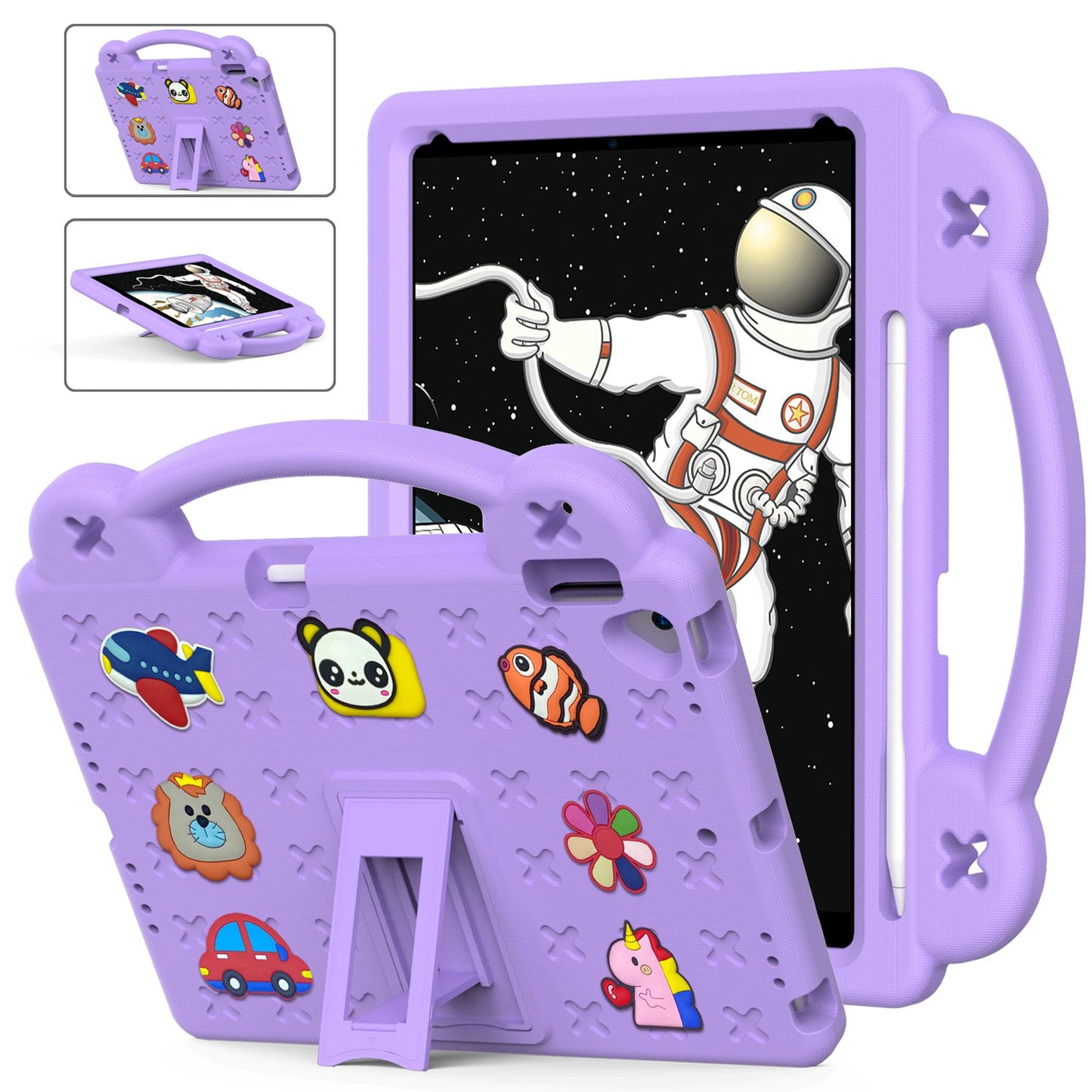 For iPad 10.2 (2021) / (2019) / (2020) Portable EVA Case Shockproof Tablet Cover Anti-Scratch Case with Kickstand