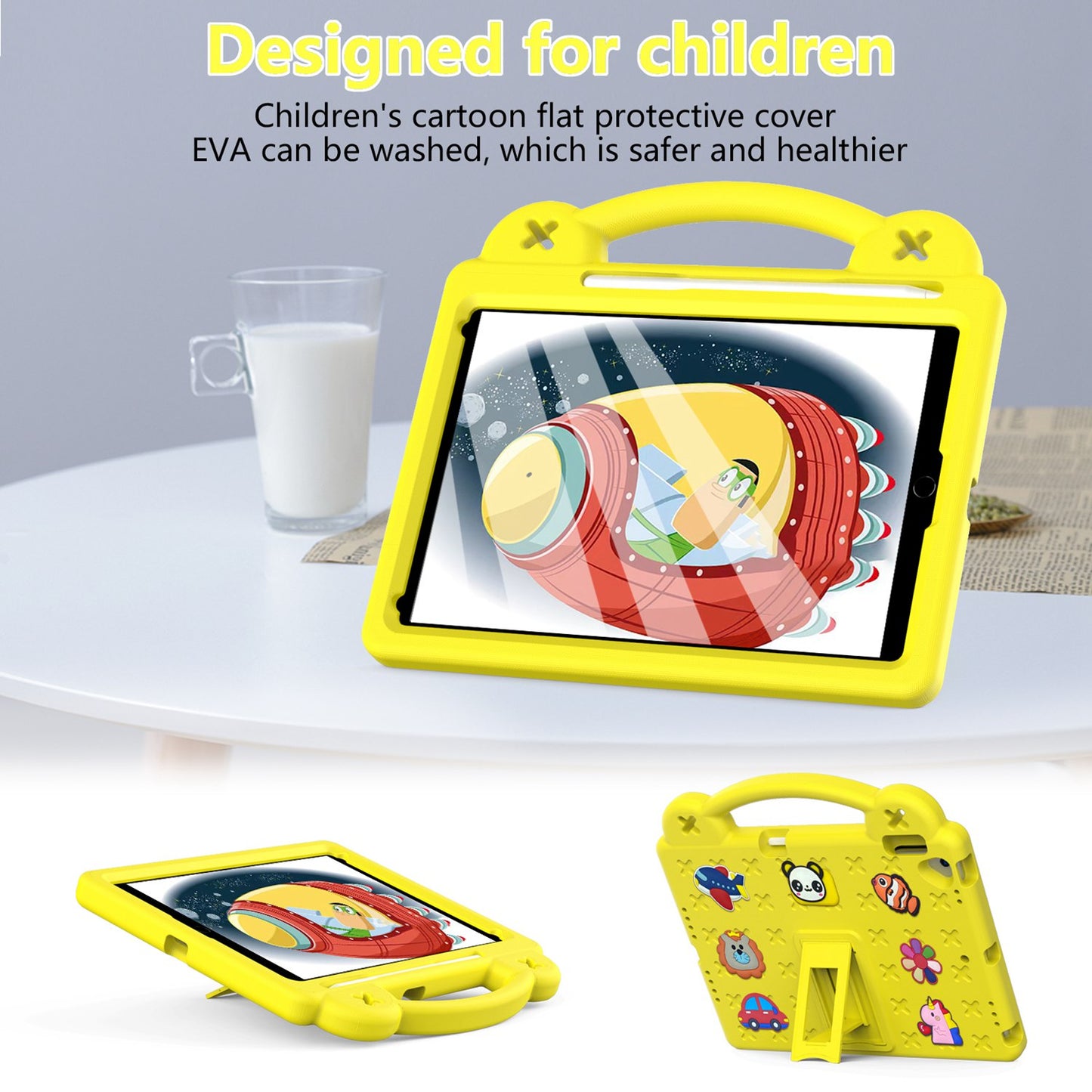 For iPad 10.2 (2021) / (2019) / (2020) Portable EVA Case Shockproof Tablet Cover Anti-Scratch Case with Kickstand
