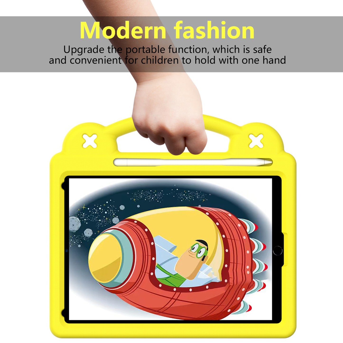 For iPad 10.2 (2021) / (2019) / (2020) Portable EVA Case Shockproof Tablet Cover Anti-Scratch Case with Kickstand