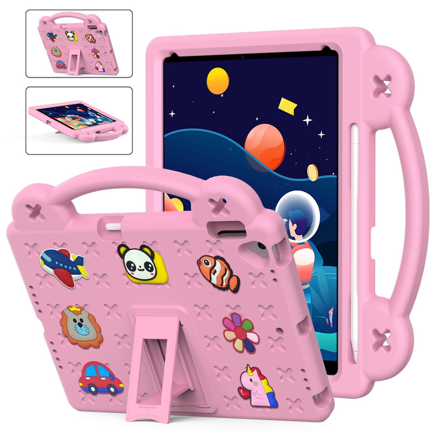 For iPad 10.2 (2021) / (2019) / (2020) Portable EVA Case Shockproof Tablet Cover Anti-Scratch Case with Kickstand