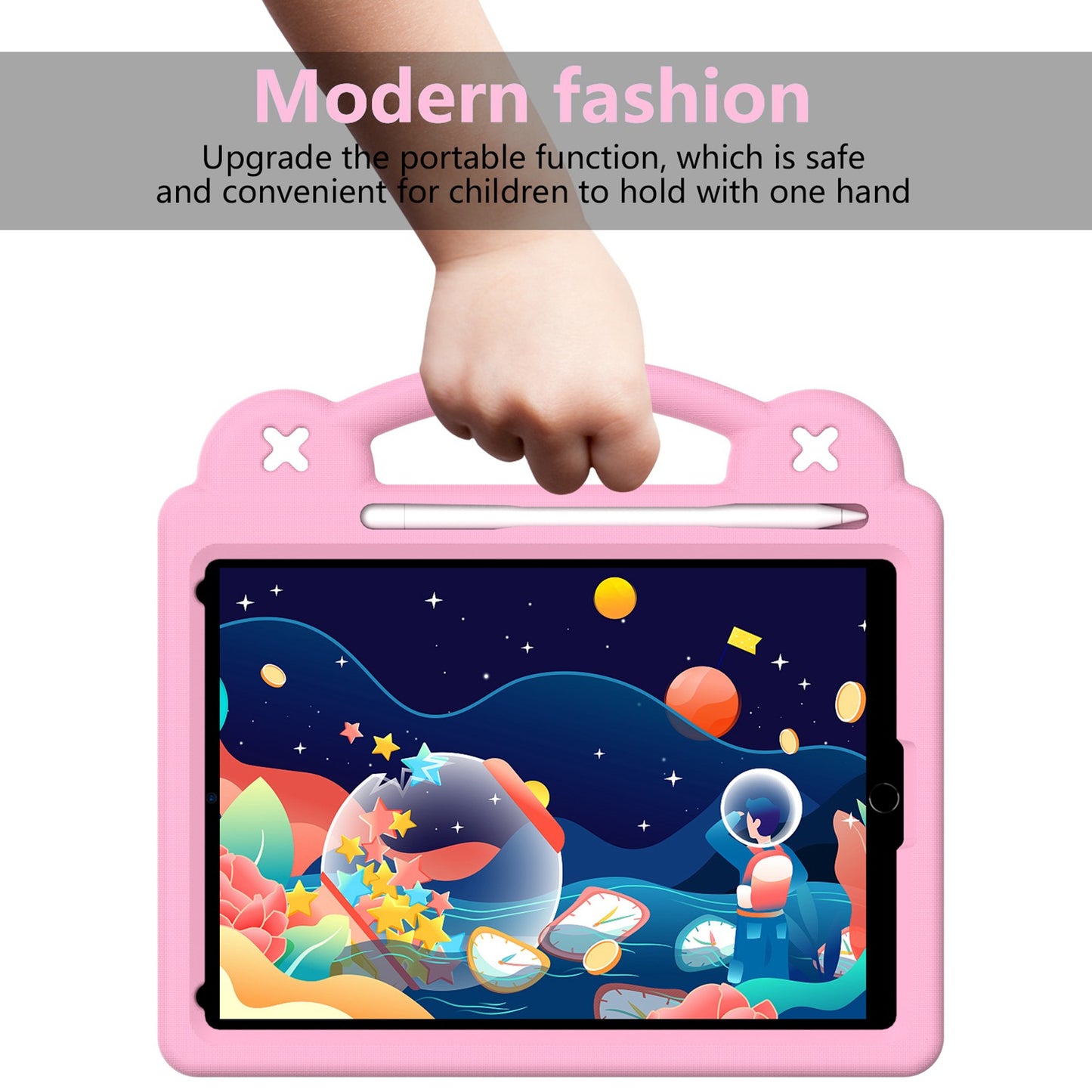 For iPad 10.2 (2021) / (2019) / (2020) Portable EVA Case Shockproof Tablet Cover Anti-Scratch Case with Kickstand