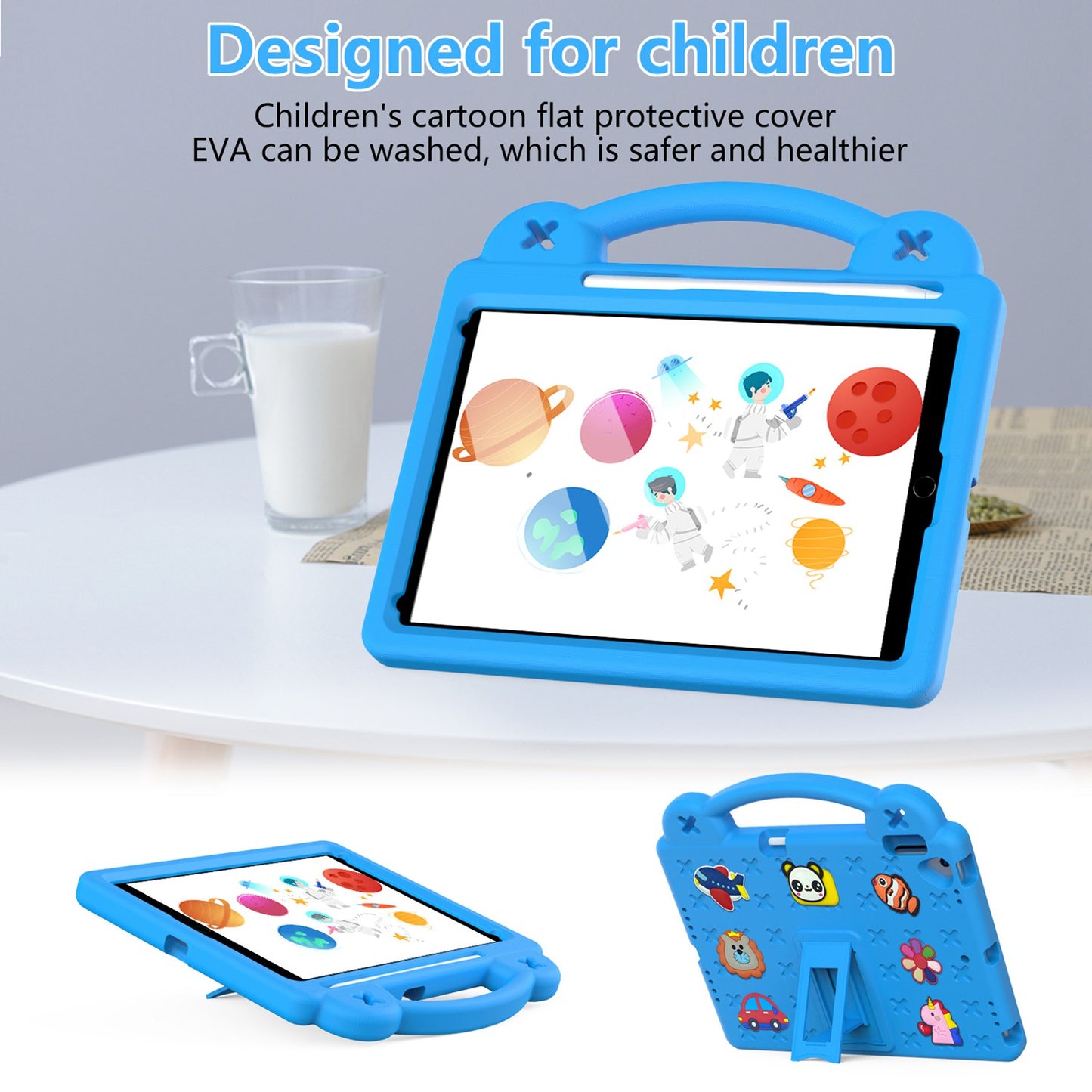 For iPad 10.2 (2021) / (2019) / (2020) Portable EVA Case Shockproof Tablet Cover Anti-Scratch Case with Kickstand