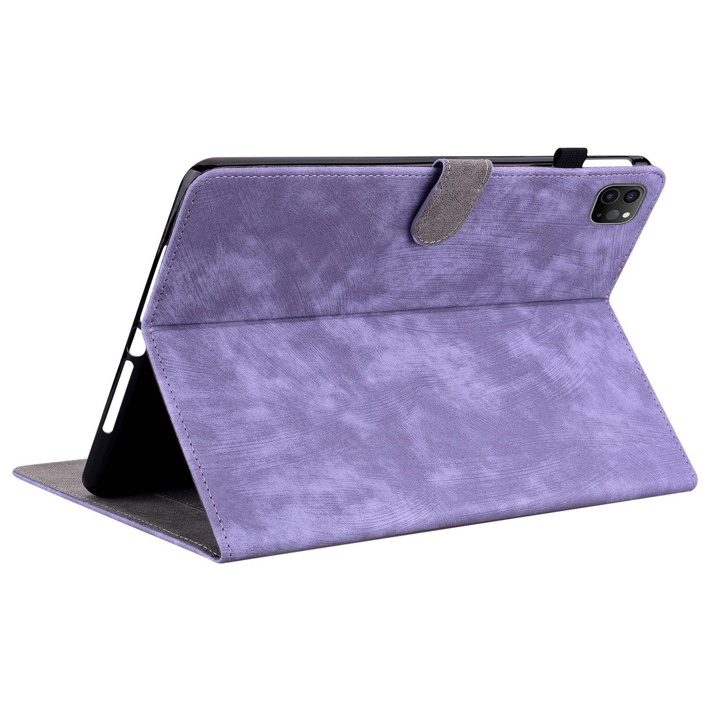 For iPad Air (2020) / (2022) / Pro 11-inch (2018) / (2020) / (2021) Anti-Fall Case Cute Tiger Pattern Imprinted TPU+PU Leather Cover with Stand / Card Slot, Auto Wake / Sleep Tablet Case