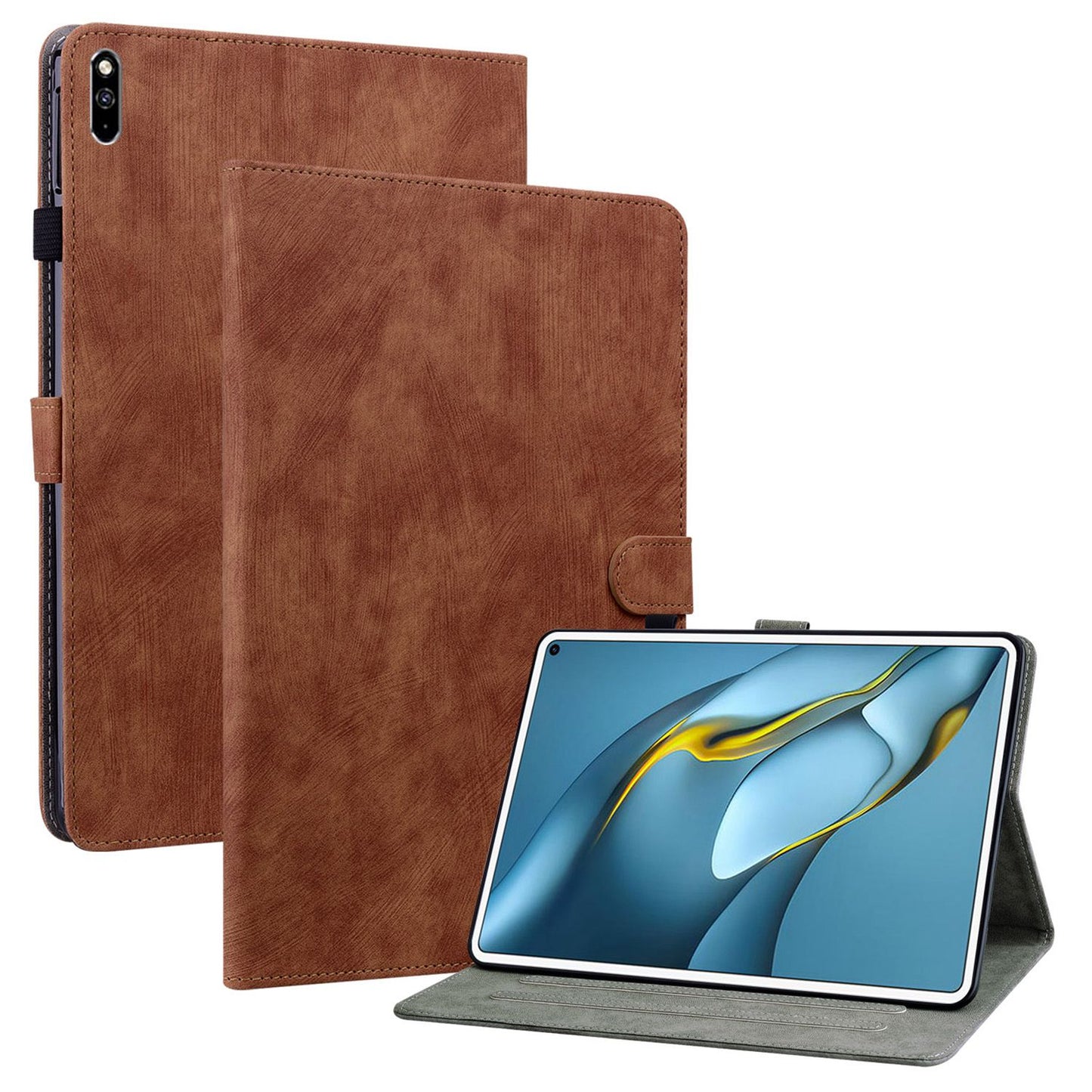 For Huawei MatePad Pro 10.8 (2021) Cute Tiger Pattern Imprinted Tablet Case Adjustable Stand Design TPU+PU Leather Shell with Card Slot