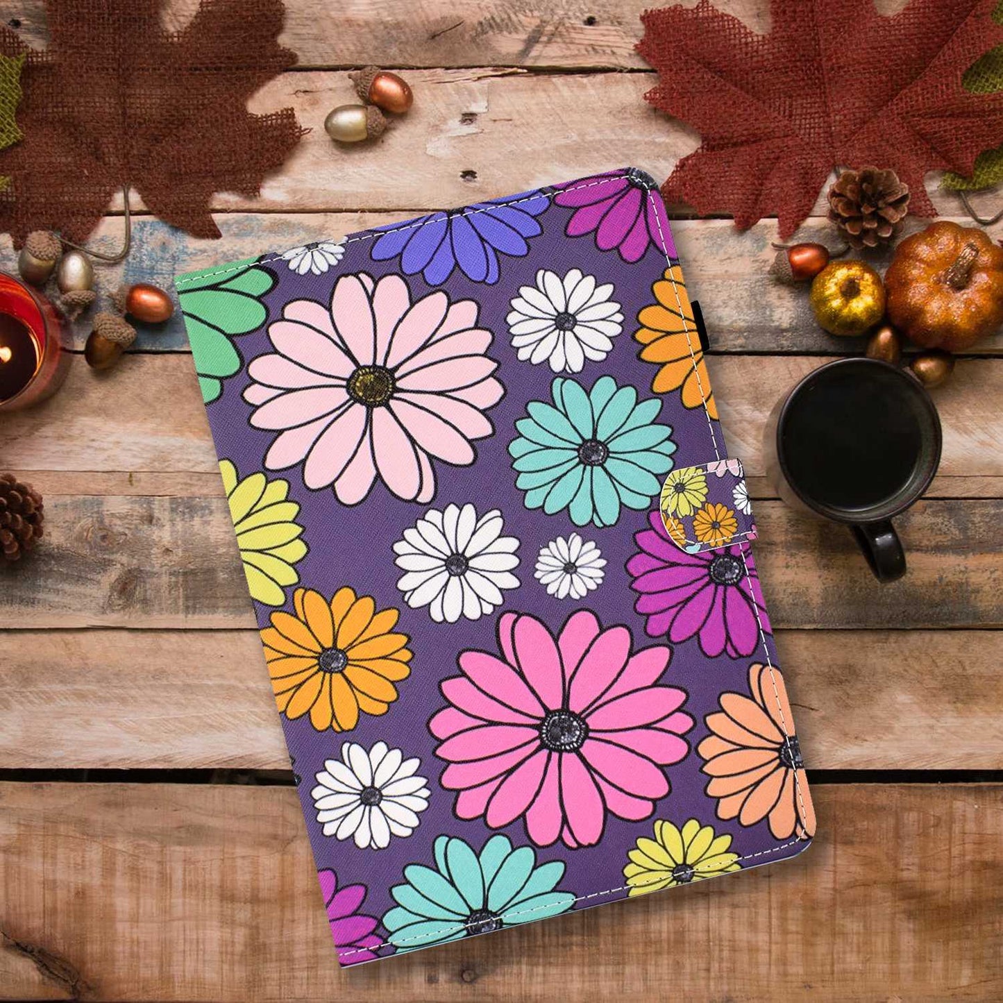 For iPad Pro 11-inch (2018) / (2020) / Air (2020) / (2022) Pattern Printing Tablet Case Stitching PU Leather Card Slots Stand Cover with Pencil Holder
