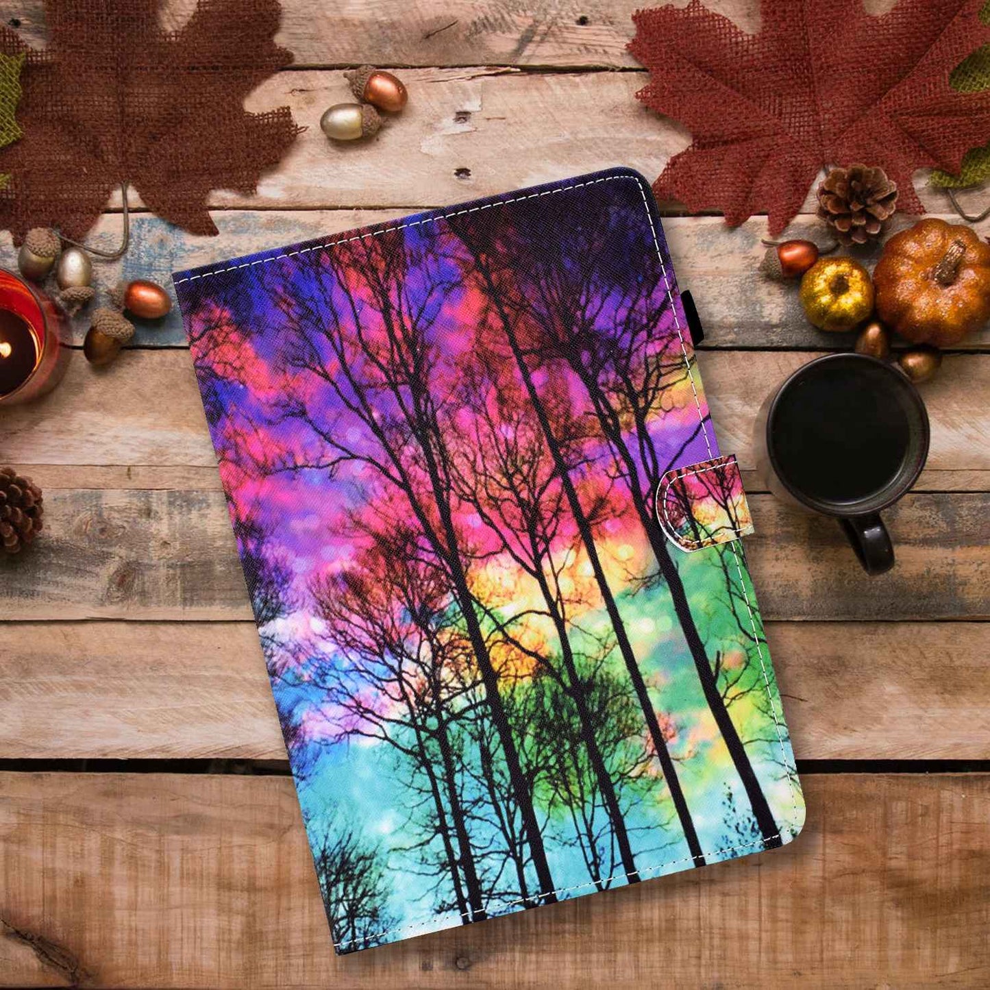 For iPad Pro 11-inch (2018) / (2020) / Air (2020) / (2022) Pattern Printing Tablet Case Stitching PU Leather Card Slots Stand Cover with Pencil Holder