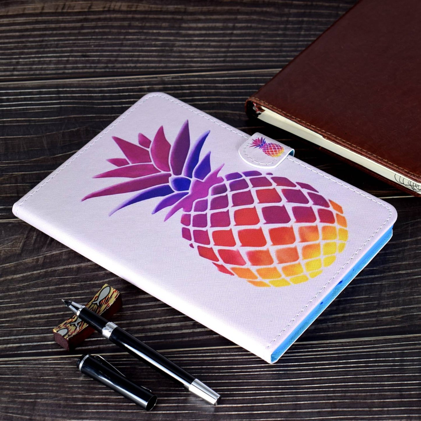 For iPad Pro 11-inch (2018) / (2020) / Air (2020) / (2022) Pattern Printing Tablet Case Stitching PU Leather Card Slots Stand Cover with Pencil Holder