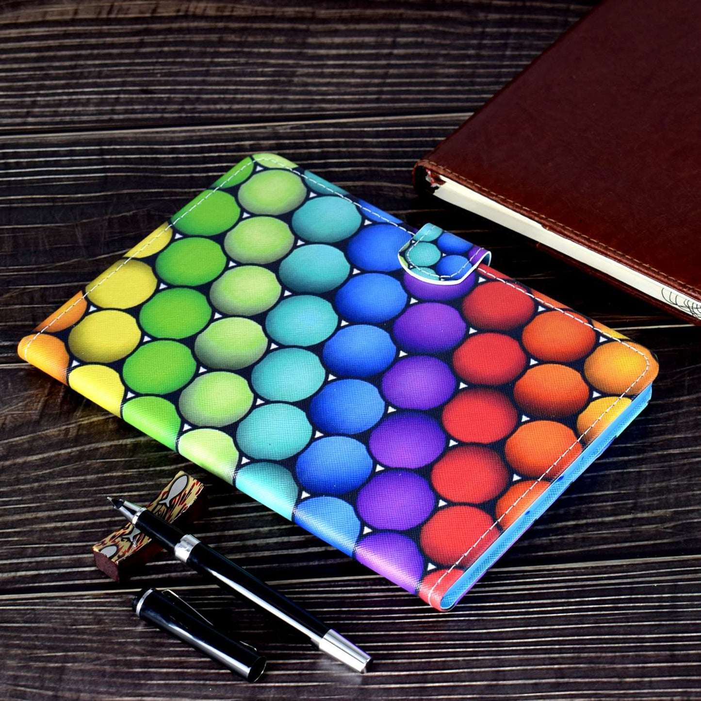 For iPad Pro 11-inch (2018) / (2020) / Air (2020) / (2022) Pattern Printing Tablet Case Stitching PU Leather Card Slots Stand Cover with Pencil Holder