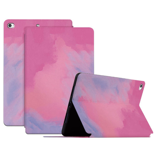 For iPad mini 4 / mini (2019) 7.9 inch Watercolor Patten Printing PU Leather Auto Wake / Sleep Shell Folio Stand Protective Cover
