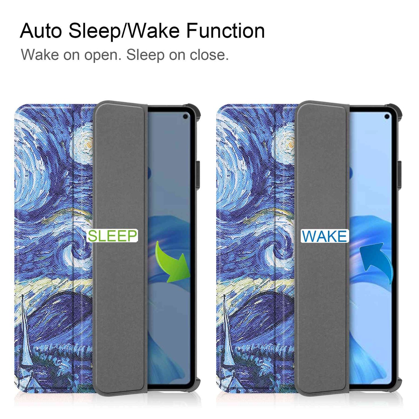 For Huawei MatePad Pro 11 (2022) Tri-fold Stand Pattern Printing Tablet Case PU Leather Anti-scratch Protective Cover