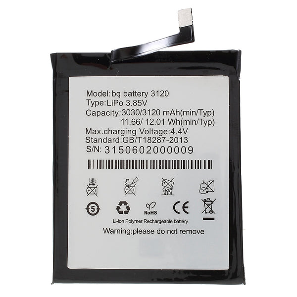 For BQ Aquaris M5 5.0-inch 3.85V 3030mAh Li-ion Polymer Battery Replacement Part (without Logo)