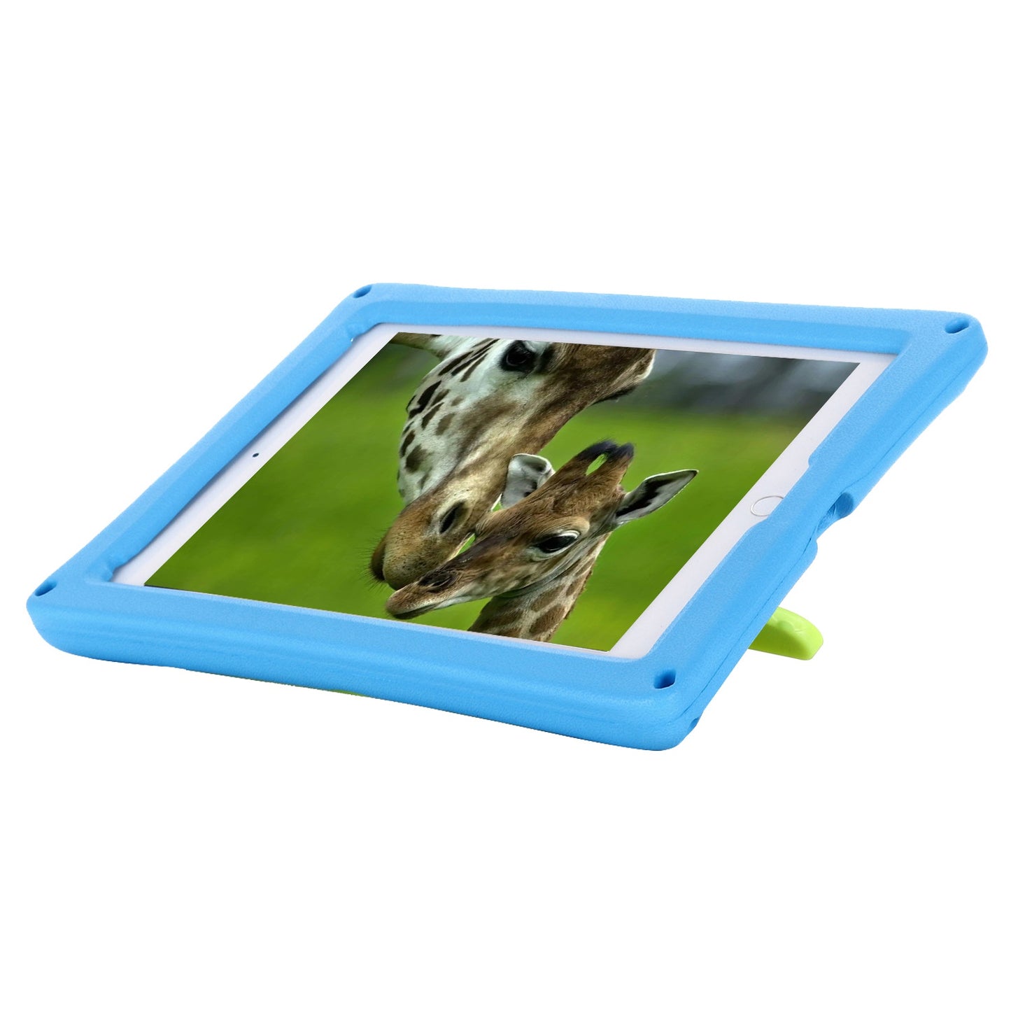 For iPad Air (2013) / Air 2 / iPad 9.7-inch (2017) / (2018) Shockproof EVA + PC Tablet Cover Kickstand Protective Case with Shoulder Strap