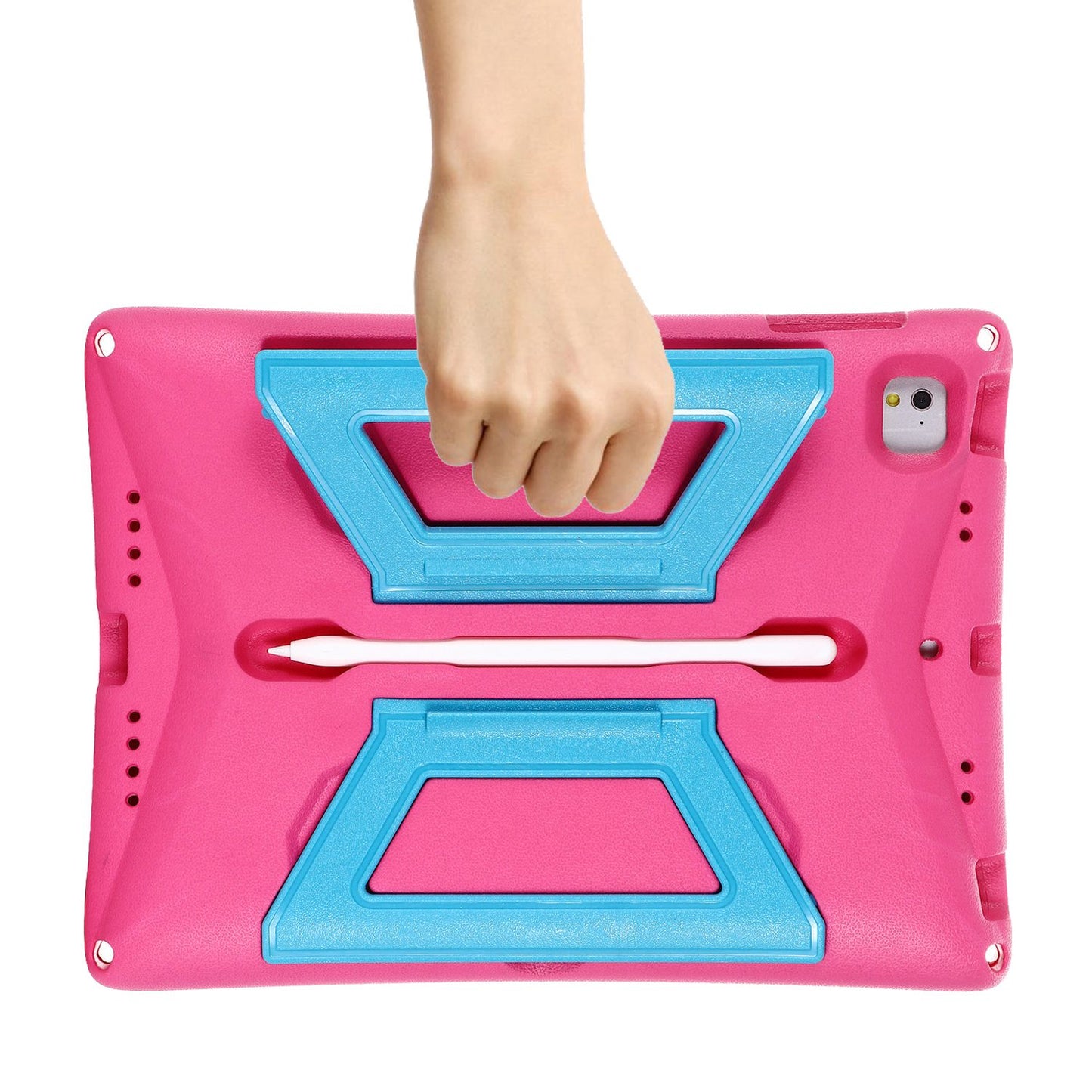 For iPad Air (2013) / Air 2 / iPad 9.7-inch (2017) / (2018) Shockproof EVA + PC Tablet Cover Kickstand Protective Case with Shoulder Strap