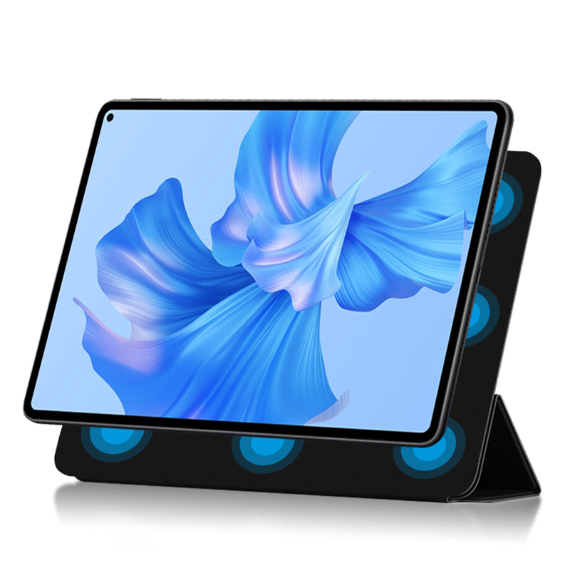 For Huawei MatePad Pro 11 (2022) Magnetic Closing PU Leather Tablet Case Folio Flip Tri-fold Stand Design Cover