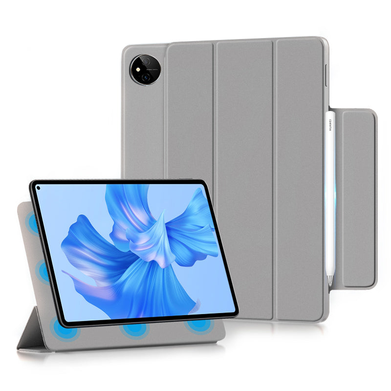 For Huawei MatePad Pro 11 (2022) Magnetic Closing PU Leather Tablet Case Folio Flip Tri-fold Stand Design Cover