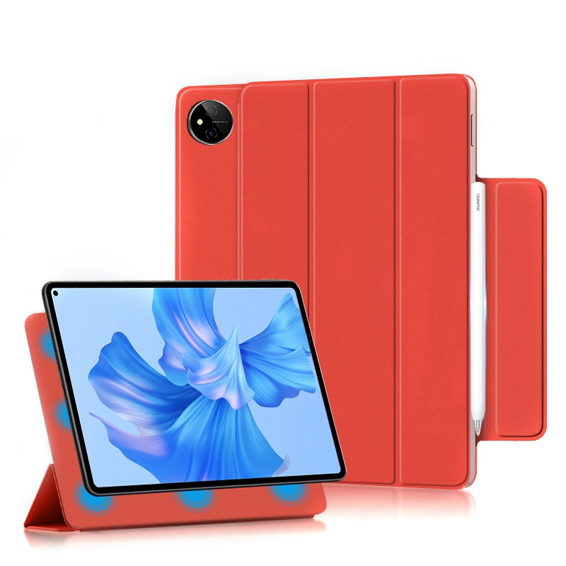 For Huawei MatePad Pro 11 (2022) Magnetic Closing PU Leather Tablet Case Folio Flip Tri-fold Stand Design Cover