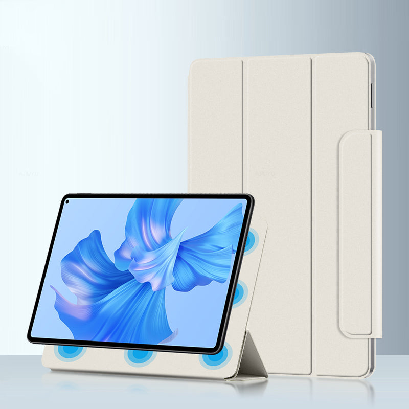 For Huawei MatePad Pro 11 (2022) Magnetic Closing PU Leather Tablet Case Folio Flip Tri-fold Stand Design Cover
