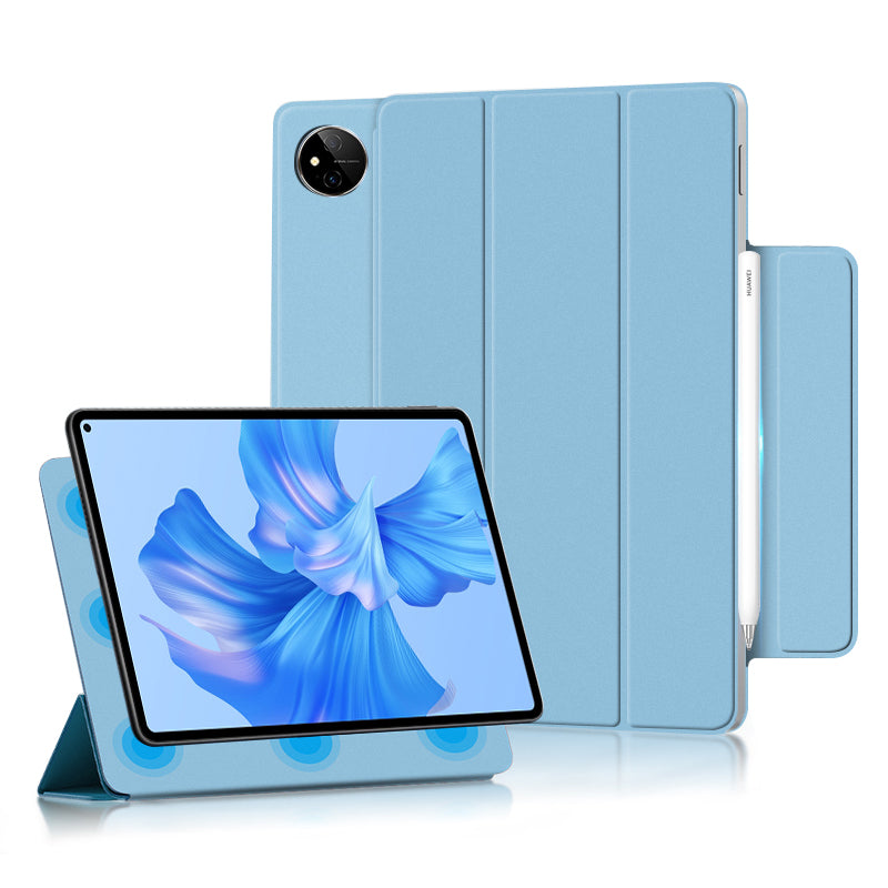 For Huawei MatePad Pro 11 (2022) Magnetic Closing PU Leather Tablet Case Folio Flip Tri-fold Stand Design Cover
