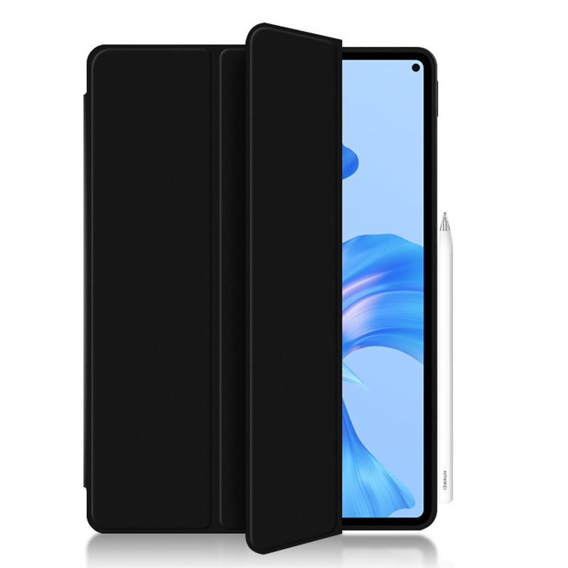 For Huawei MatePad Pro 11 (2022) Folio Flip Anti-fall Protective Cover TPU+PU Leather Skin-touch Tablet Case with Three-fold Stand