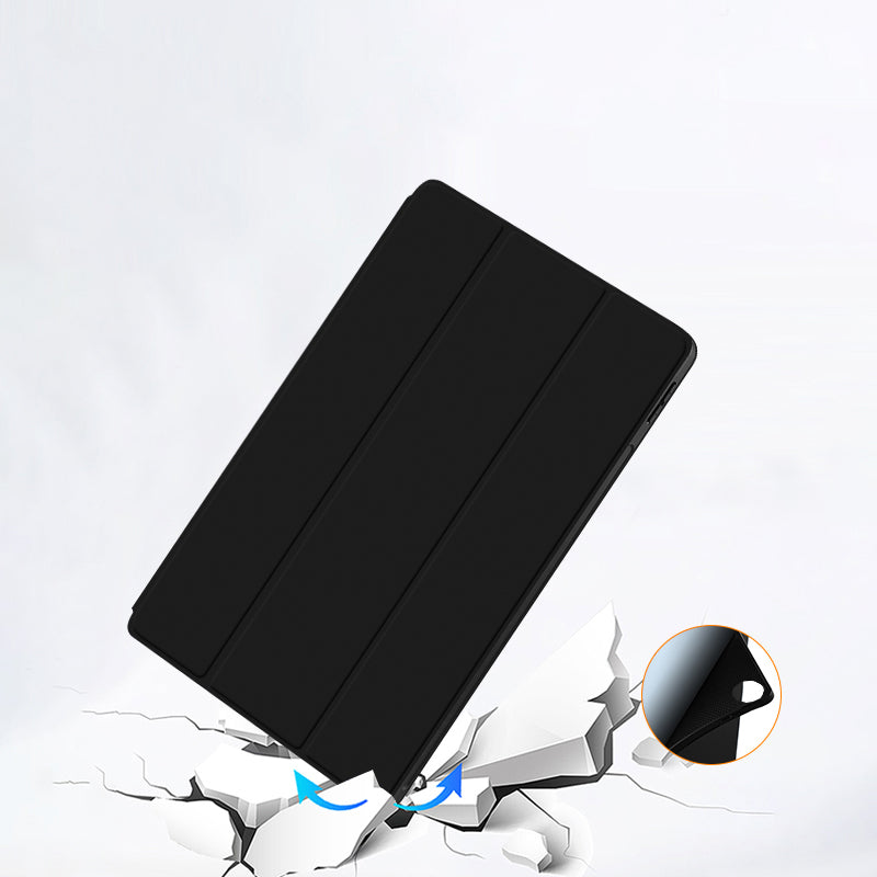 For Huawei MatePad Pro 11 (2022) Folio Flip Anti-fall Protective Cover TPU+PU Leather Skin-touch Tablet Case with Three-fold Stand