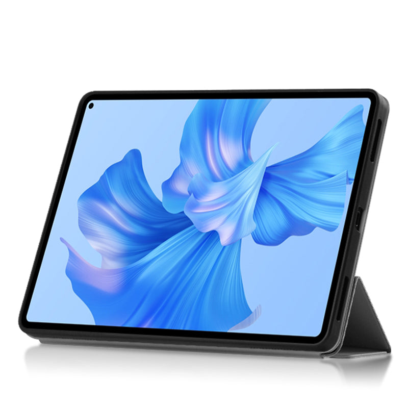 For Huawei MatePad Pro 11 (2022) Folio Flip Anti-fall Protective Cover TPU+PU Leather Skin-touch Tablet Case with Three-fold Stand