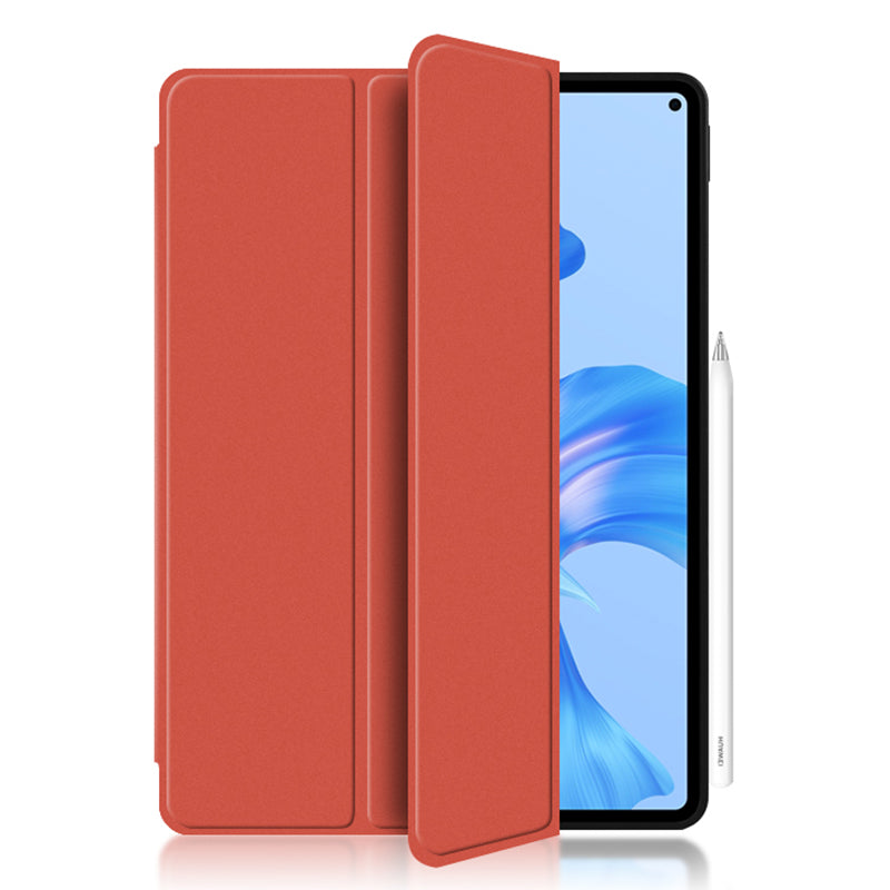 For Huawei MatePad Pro 11 (2022) Folio Flip Anti-fall Protective Cover TPU+PU Leather Skin-touch Tablet Case with Three-fold Stand