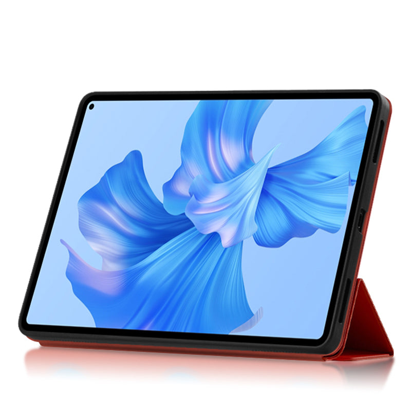 For Huawei MatePad Pro 11 (2022) Folio Flip Anti-fall Protective Cover TPU+PU Leather Skin-touch Tablet Case with Three-fold Stand