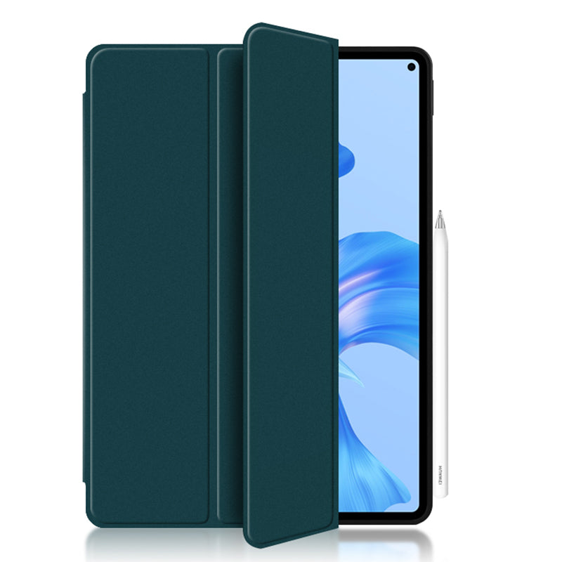 For Huawei MatePad Pro 11 (2022) Folio Flip Anti-fall Protective Cover TPU+PU Leather Skin-touch Tablet Case with Three-fold Stand