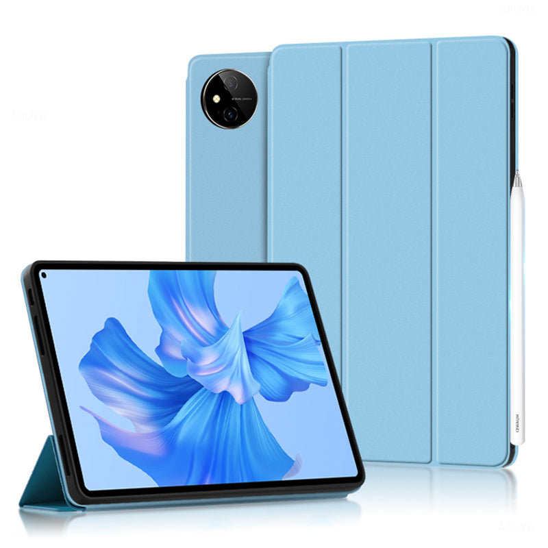 For Huawei MatePad Pro 11 (2022) Folio Flip Anti-fall Protective Cover TPU+PU Leather Skin-touch Tablet Case with Three-fold Stand