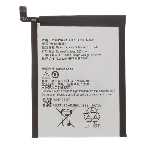 For Lenovo K5 Note 3.82V 3500mAh Rechargeable Li-ion Polymer Battery (Encode: BL261) (without Logo)