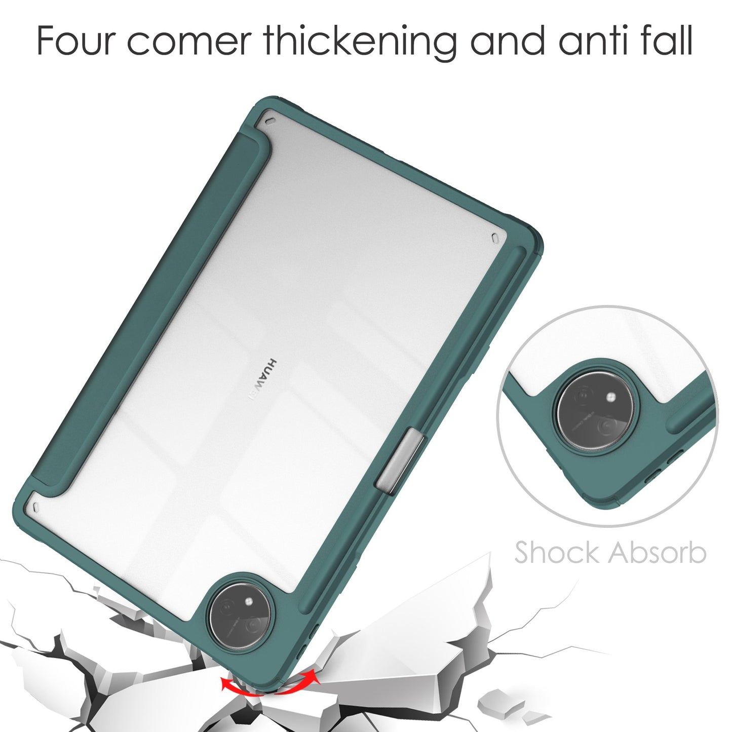 For Huawei MatePad Pro 11 (2022) PU Leather Foldable Stand Tablet Case Auto Wake / Sleep Clear Cover with Pencil Holder