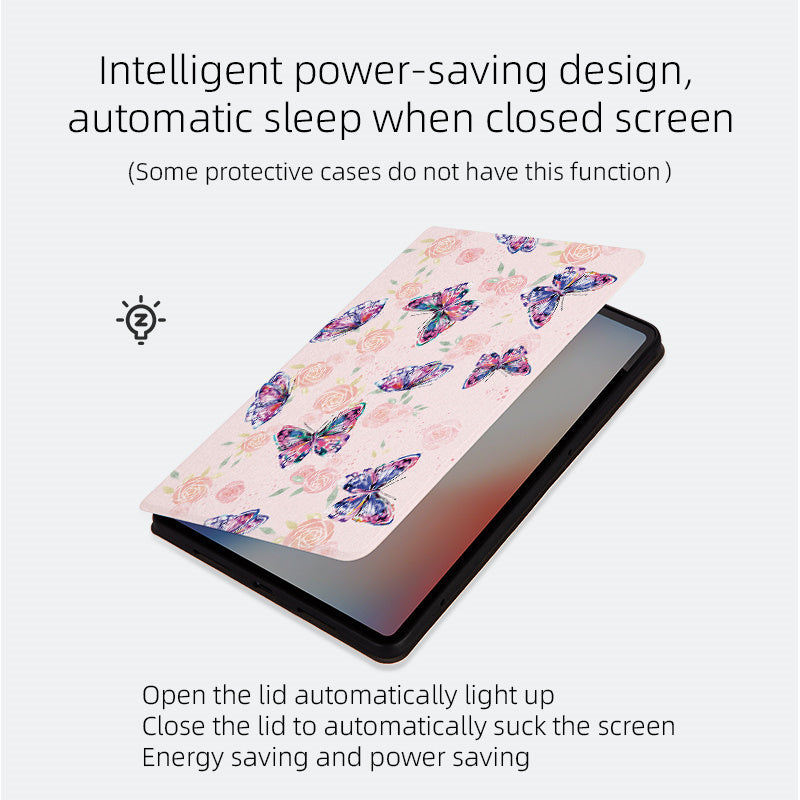 For iPad Pro 11-inch (2018) / (2020) / (2021) Protective Case Folio Flip Cover Butterfly Printed Shockproof Tablet Case with Stand