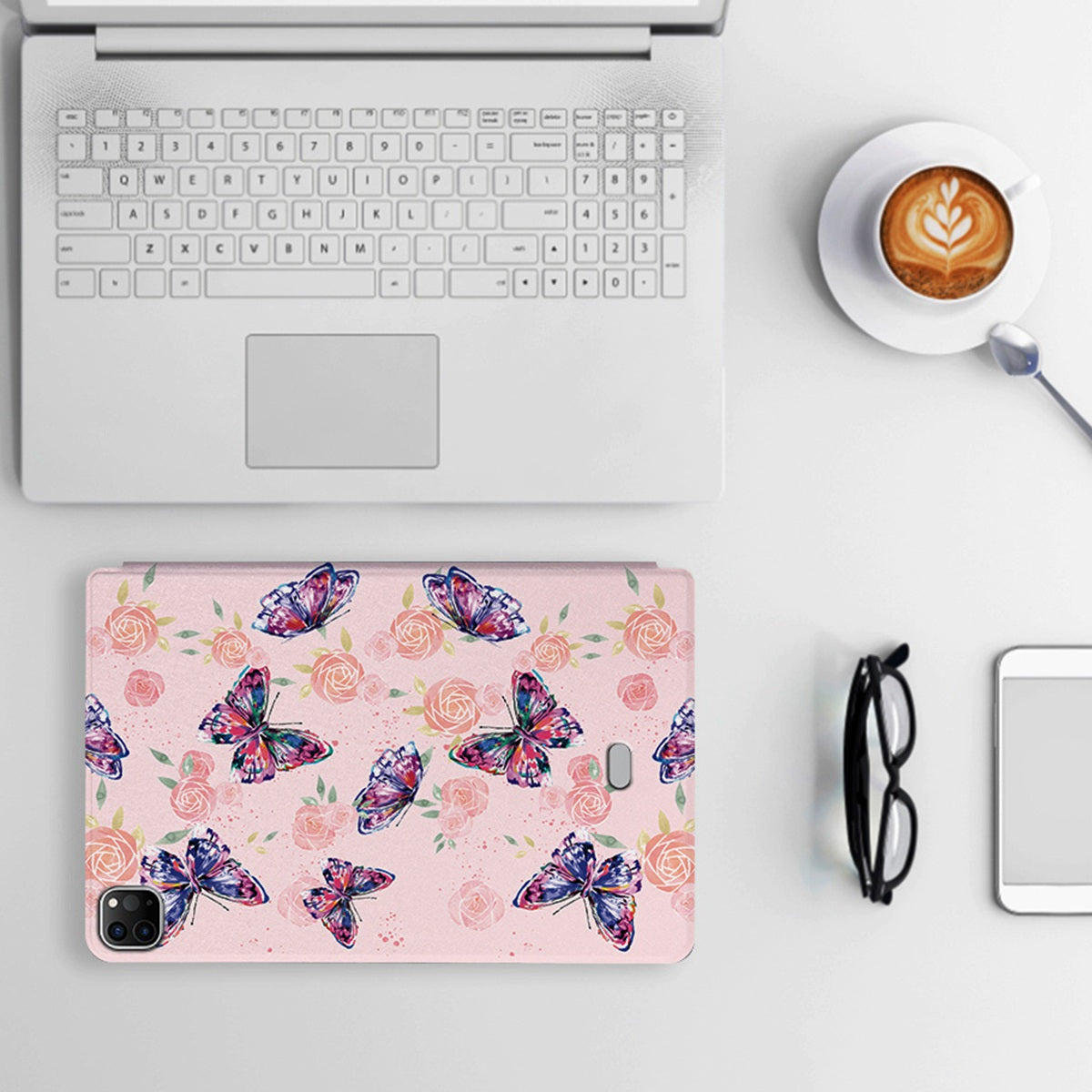 For iPad Pro 11-inch (2018) / (2020) / (2021) Protective Case Folio Flip Cover Butterfly Printed Shockproof Tablet Case with Stand