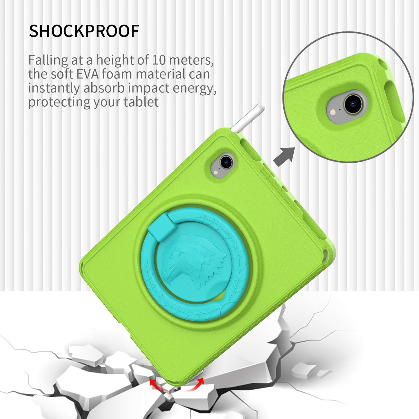For iPad mini (2021) Portable EVA Case with Shoulder Strap / Waterproof Screen Protector Shockproof Tablet Kickstand Case