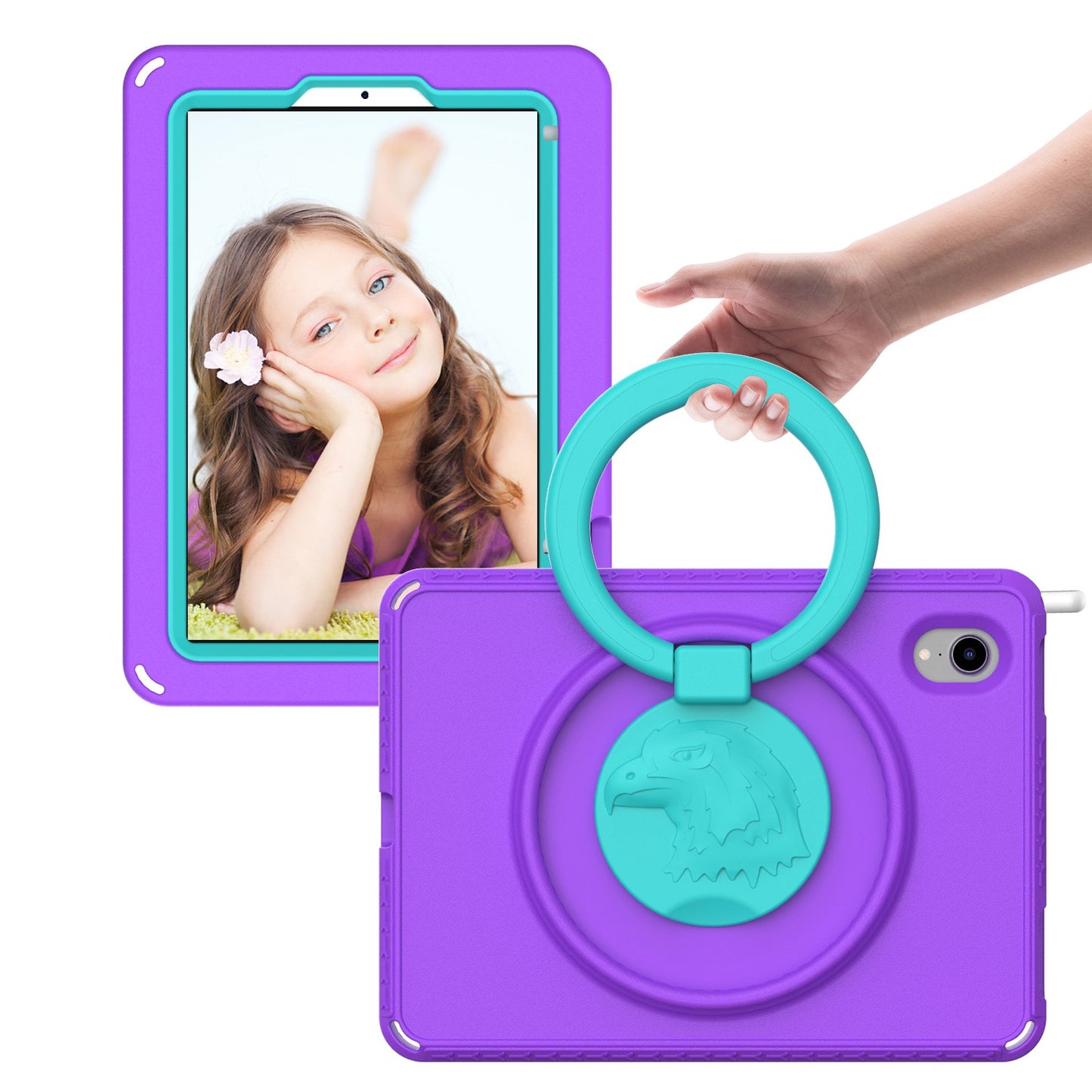 For iPad mini (2021) Portable EVA Case with Shoulder Strap / Waterproof Screen Protector Shockproof Tablet Kickstand Case
