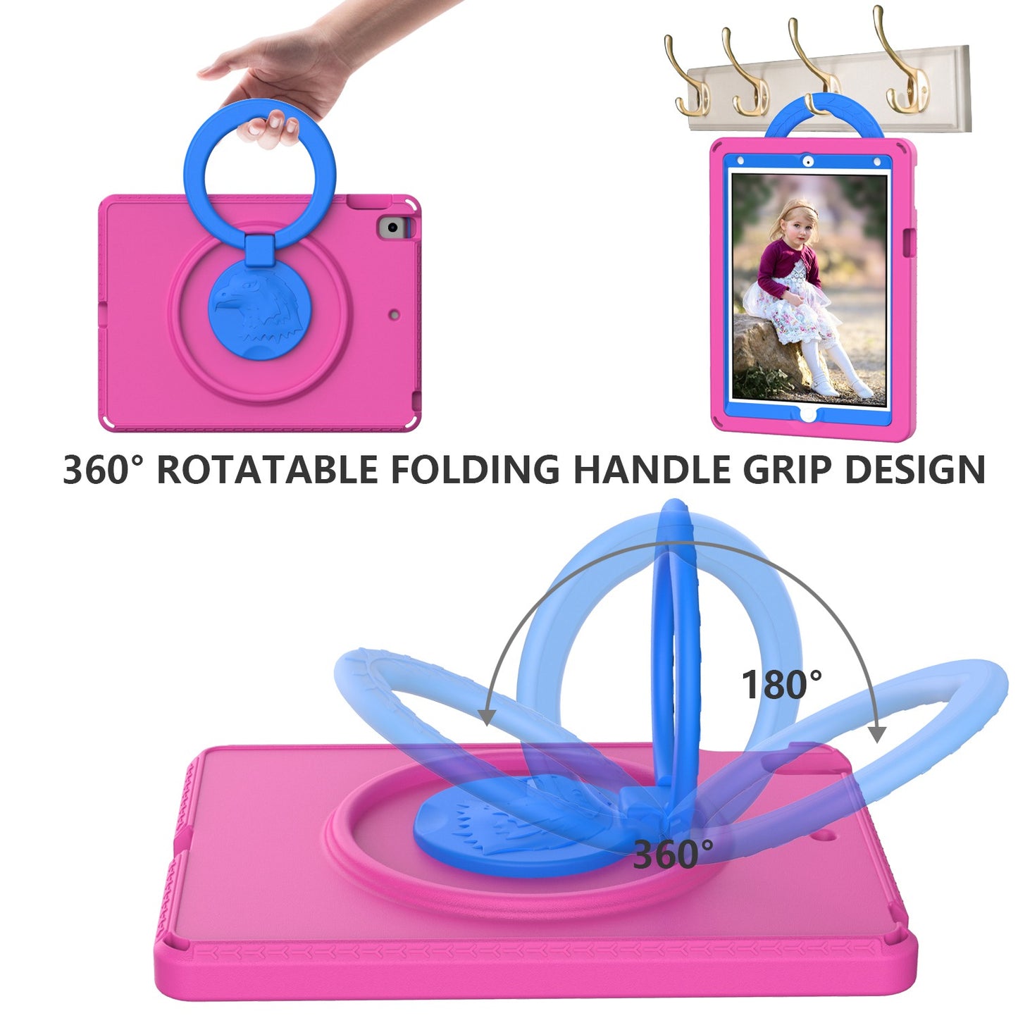 For iPad 10.2 (2019) / (2021) / (2020) / Air 10.5 inch (2019) Anti-scratch EVA Case with Shoulder Strap / Waterproof Screen Protector Shockproof Cover Portable Tablet Case