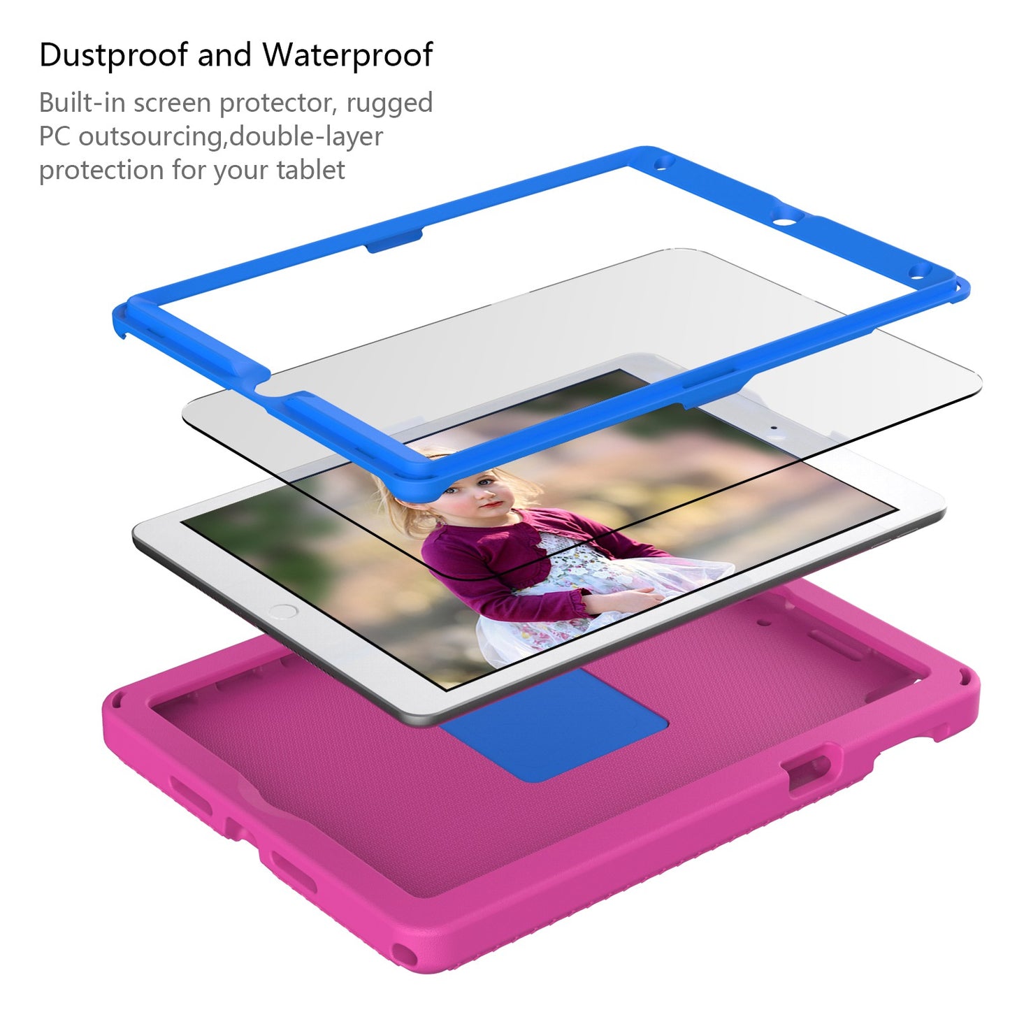 For iPad 10.2 (2019) / (2021) / (2020) / Air 10.5 inch (2019) Anti-scratch EVA Case with Shoulder Strap / Waterproof Screen Protector Shockproof Cover Portable Tablet Case