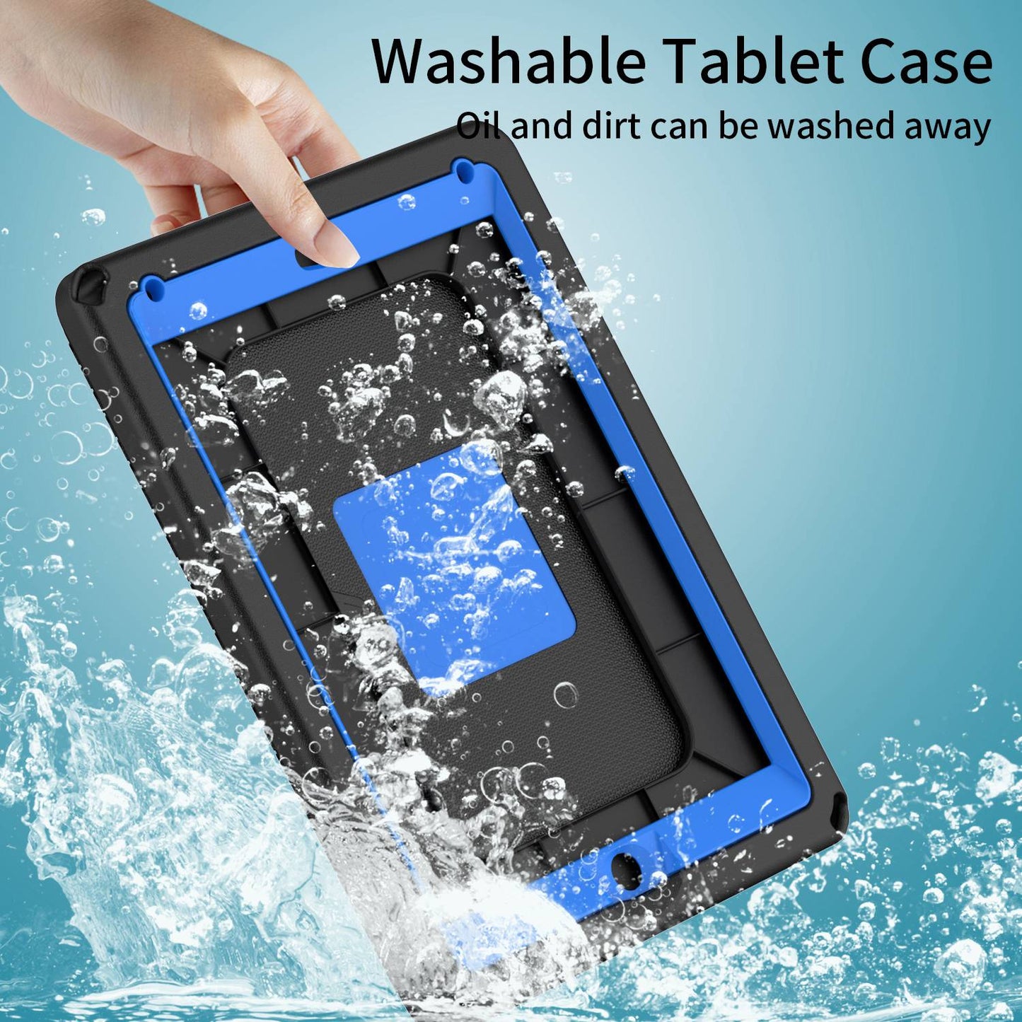 For iPad Air (2013) / Air 2 / 9.7-inch (2017) / (2018) EVA Shockproof Case with Shoulder Strap / Waterproof Screen Protector Anti-Scratch Cover Portable Tablet Case