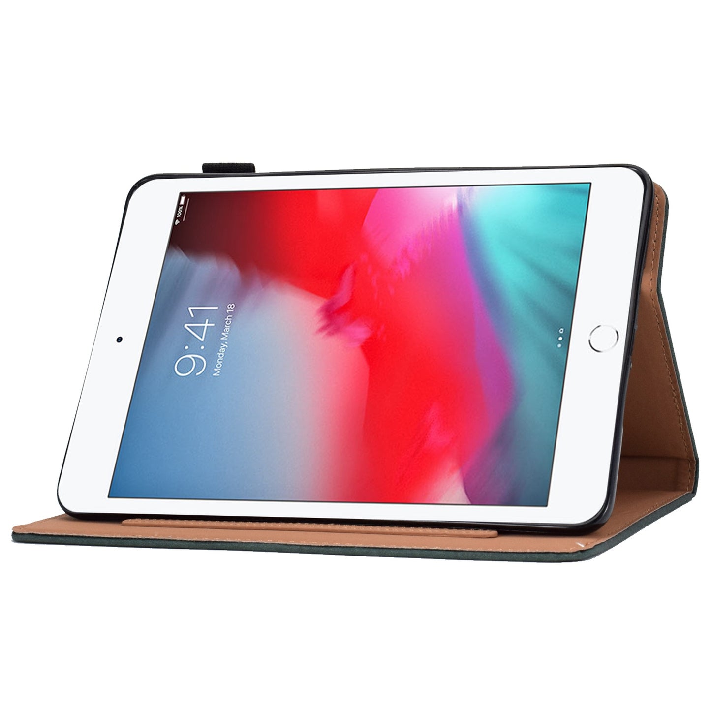 For iPad mini (2019) 7.9 inch / iPad mini 4 / 3 / 2 / 1 Solid Color Tablet Case PU Leather Card Holder Full Protection Cover with Adjustable Stand