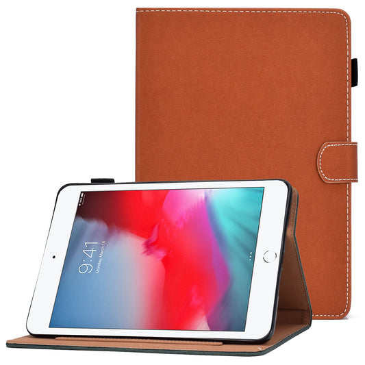 For iPad mini (2019) 7.9 inch / iPad mini 4 / 3 / 2 / 1 Solid Color Tablet Case PU Leather Card Holder Full Protection Cover with Adjustable Stand