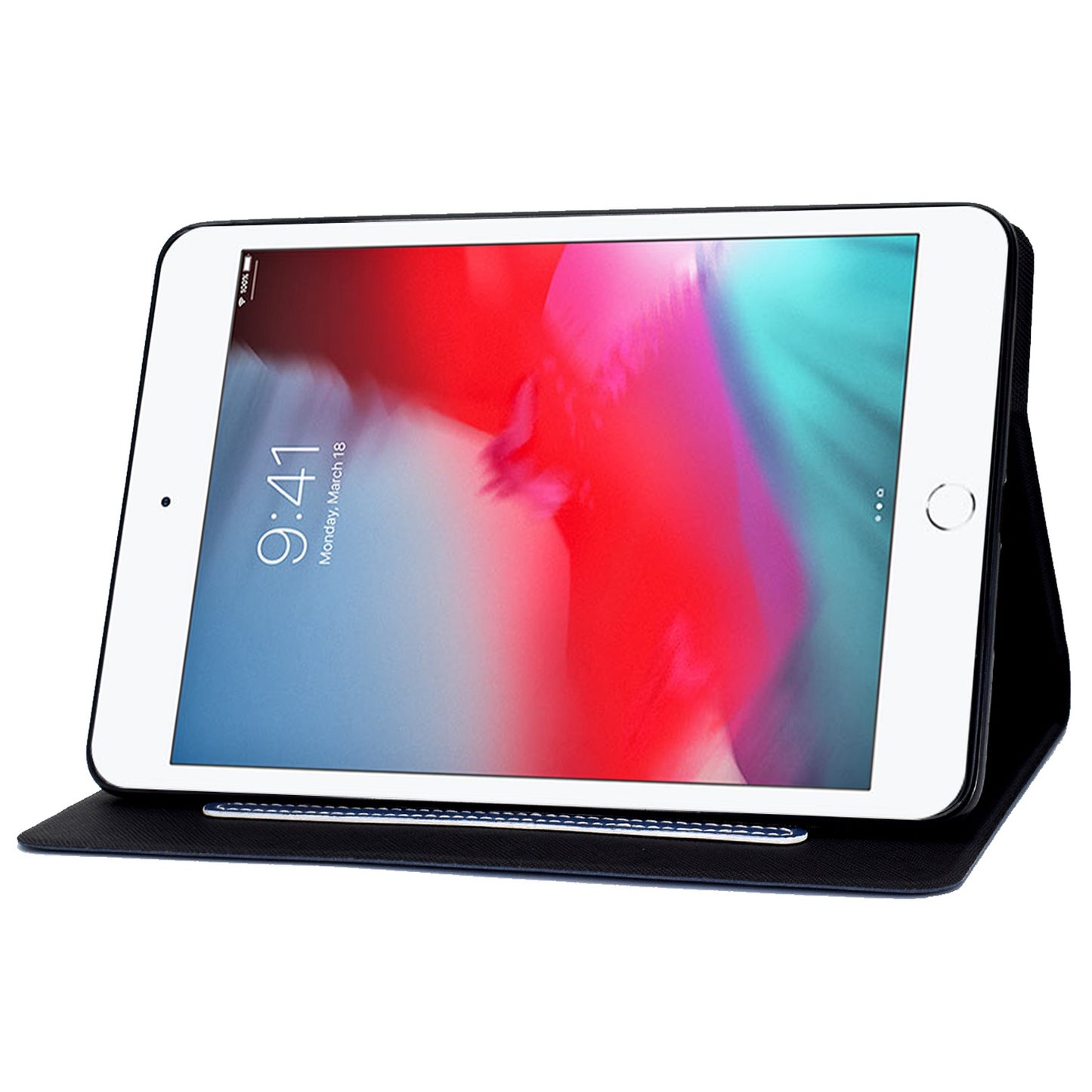 For iPad mini (2019) 7.9 inch / iPad mini 4 / 3 / 2 / 1 Cowhide Texture PU Leather Tablet Stand Case Card Holder Anti-scratch Cover