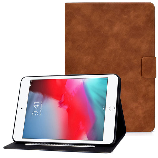 For iPad mini (2019) 7.9 inch / iPad mini 4 / 3 / 2 / 1 Cowhide Texture PU Leather Tablet Stand Case Card Holder Anti-scratch Cover