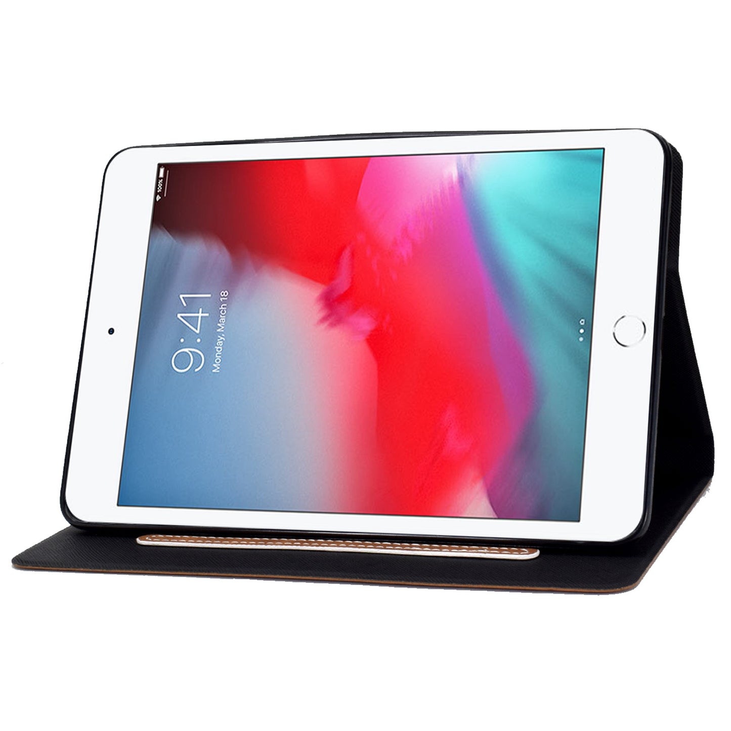 For iPad mini (2019) 7.9 inch / iPad mini 4 / 3 / 2 / 1 Cowhide Texture PU Leather Tablet Stand Case Card Holder Anti-scratch Cover