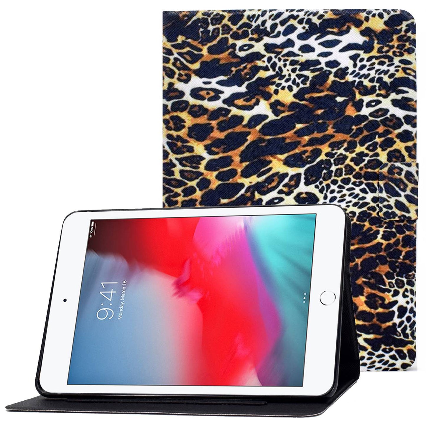 For iPad Mini 1 / 2 / 3 / 4 / mini (2019) 7.9 inch Pattern Printing Magnetic Flip Case PU Leather Folding Folio Stand Cover with Card Slots